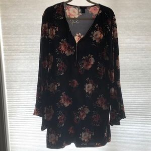 Blue Floral Printed Dress